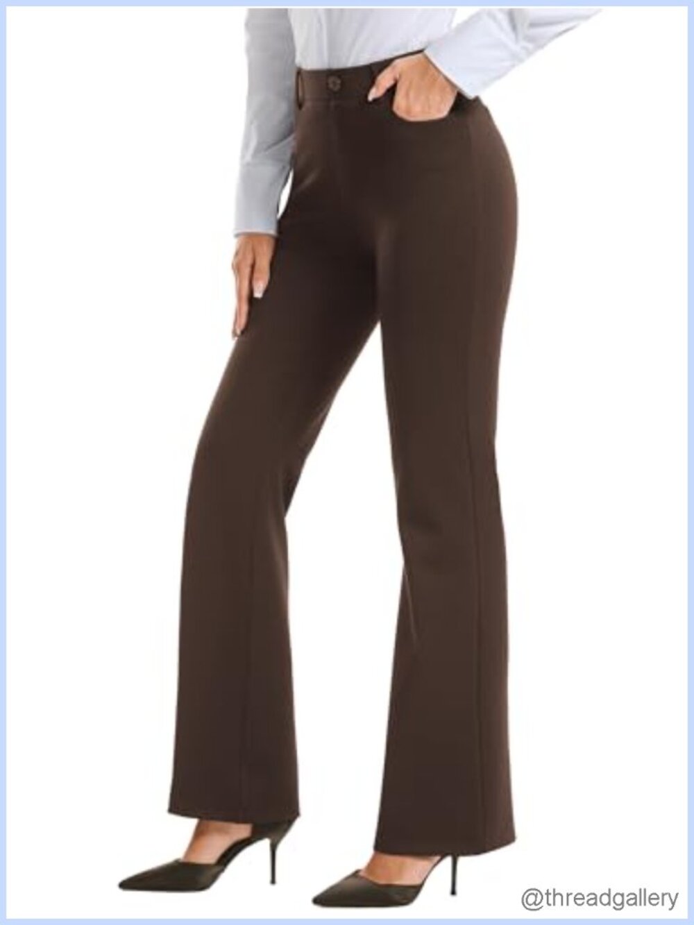 Stelle Womens Bootcut Stretch Dress Work Pants Slacks with Pockets Pull On